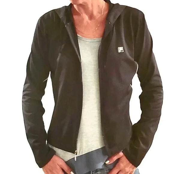 FILA jacket in black with white stripes Size Extra Small - Picture 1 of 4